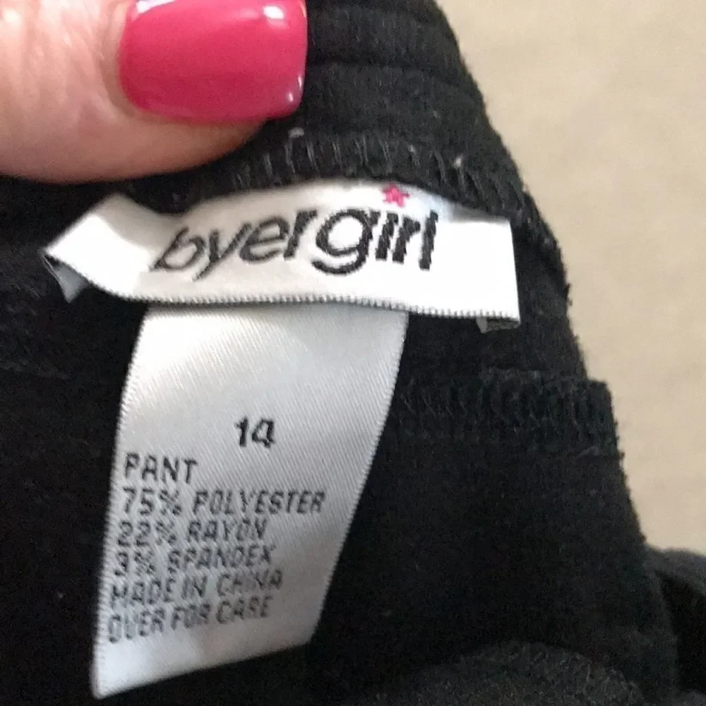 Byer Girl Black Stretch Pants Girls Size 14